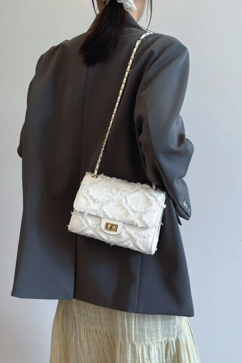 'Kehlani' Textured Denim Crossbody Bag - Celes Fashion